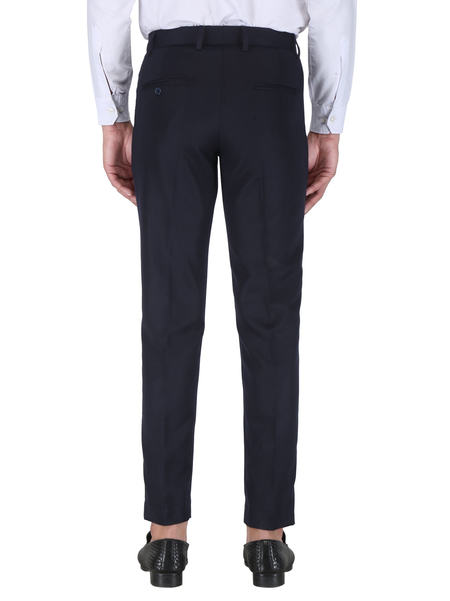 Men Slim Fit Black Viscose Rayon Trousers