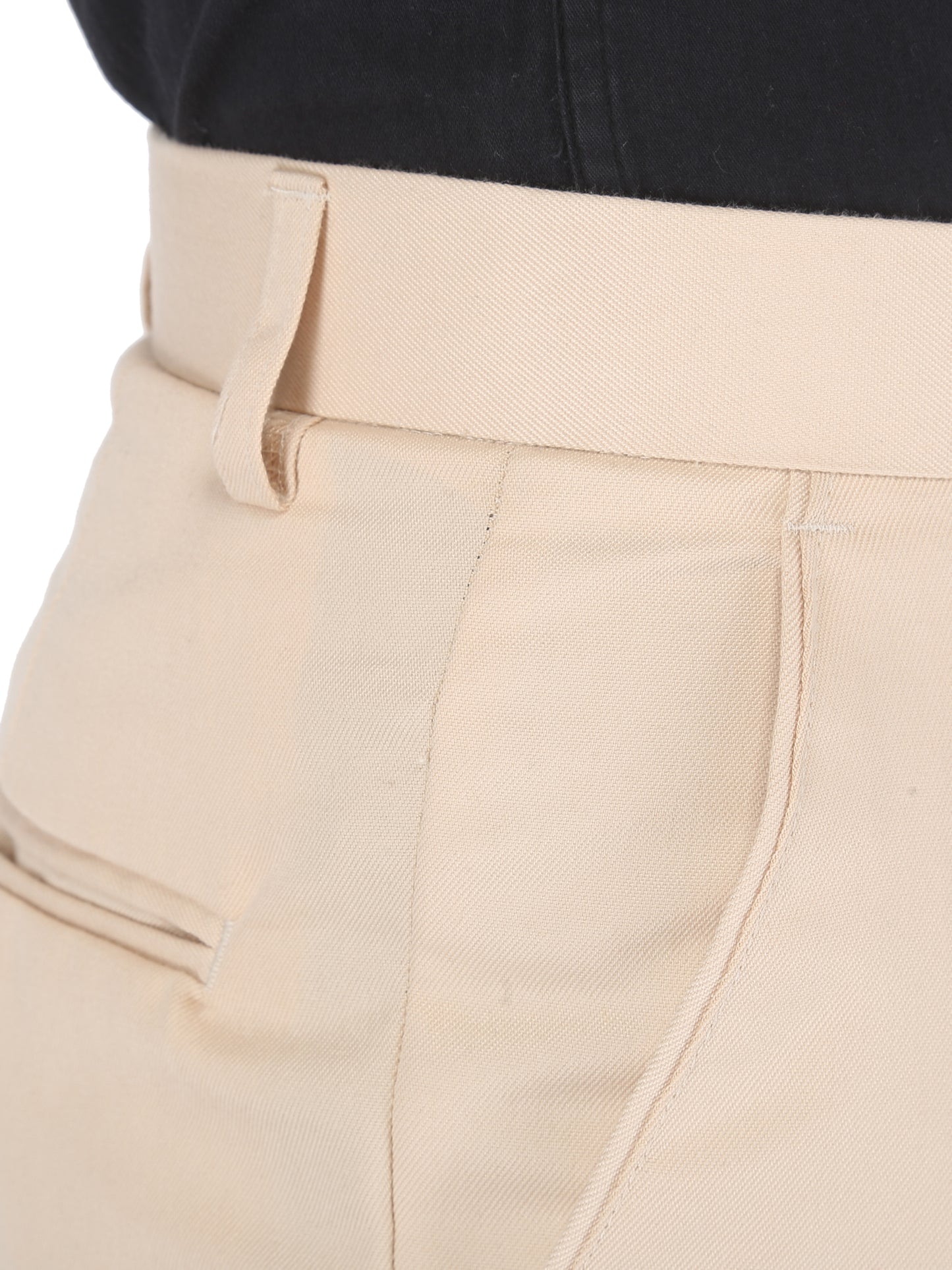 Men Slim Fit Beige Viscose Rayon Trousers