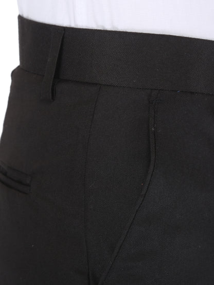 Men Slim Fit Black Viscose Rayon Trousers