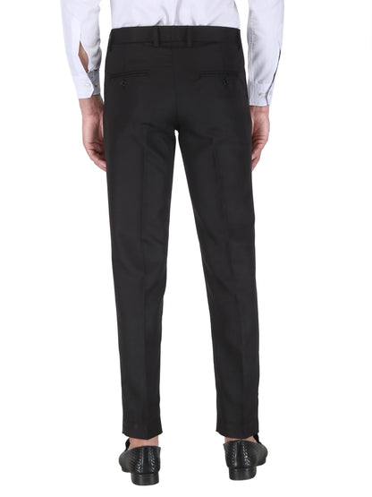 Men Slim Fit Black Viscose Rayon Trousers